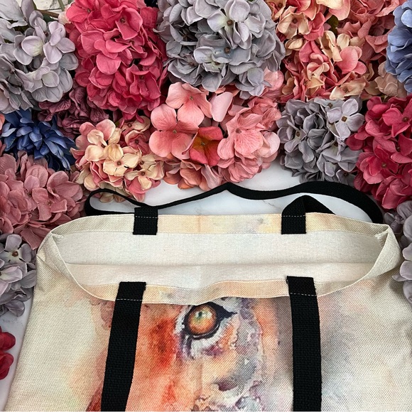 Eco-Friendly Abstract Watercolor Tiger Folding Tote Bag - Picture 11 of 14